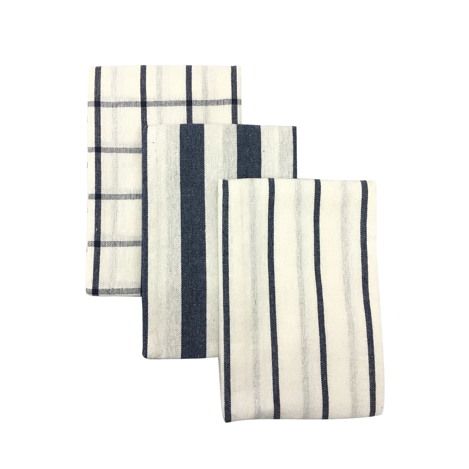 High Quality 100% Cotton Woven Striped Everyday Kitchen Tea Towel 60x40cm Rectangle
