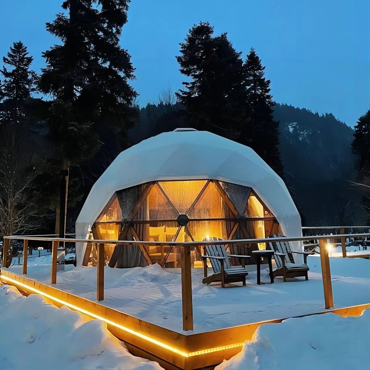 7m Luxury Hotel Glamping Geodesic Dome Tent for Sale