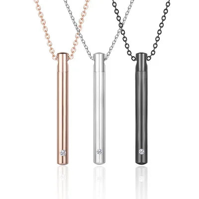 Personalized Fashion Can Open Perfume Bottle Pendant Necklace With Stainless Steel Cylinder Necklace.