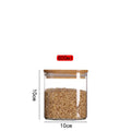 Factory Price 5-Piece Set of Round Clear Glass Air-Tight Jar Food Storage Jar Borosilicate Glass Canister with Bamboo Lids