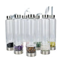 Wholesale Custom Crystal Quartz Gravel Chip Tumbled Stone Glass Water Bottle Crystal Water Bottle