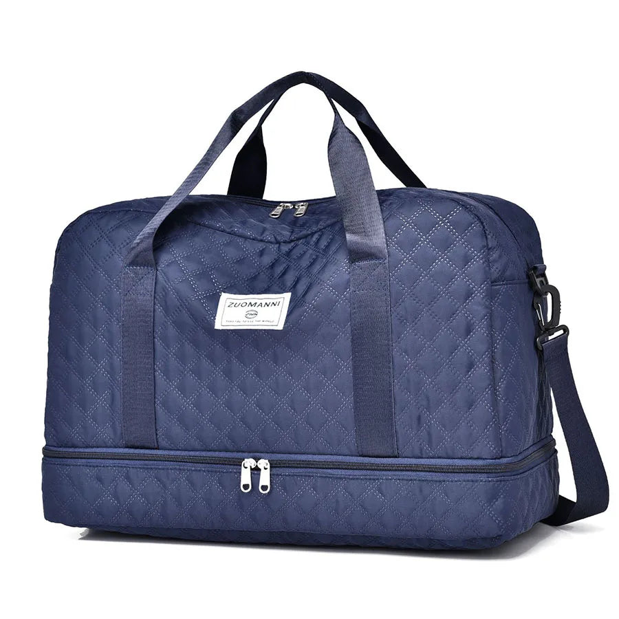 2024 Custom Logo Large Capacity Nylon Collapsible Storage Bag Waterproof Fitness Travel & Leisure Crossbody with Zipper Closure