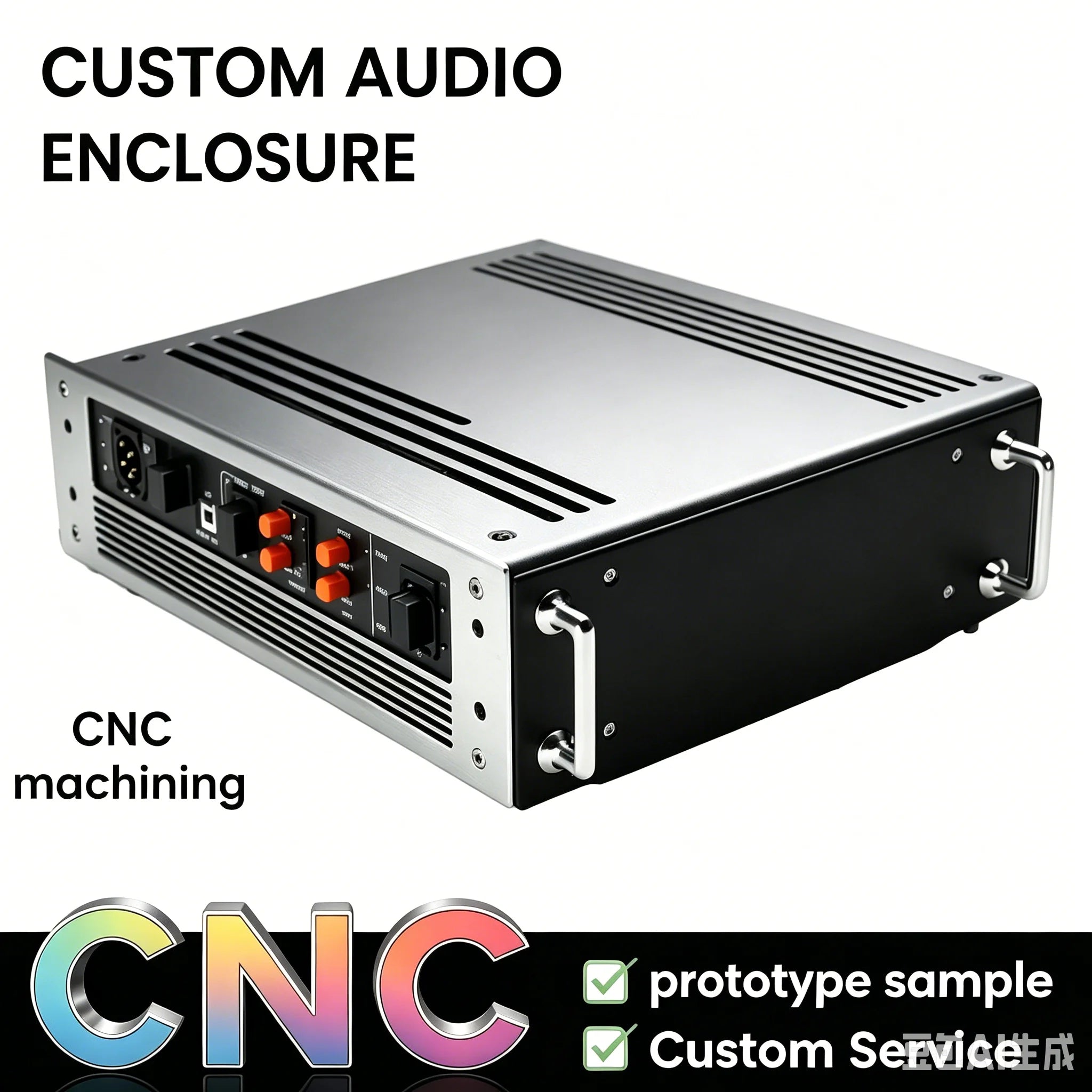 CNC Machining Audio Case Silver Home Theater System Custom Custom Metal Enclosure Aluminum Electronic Metal Housing