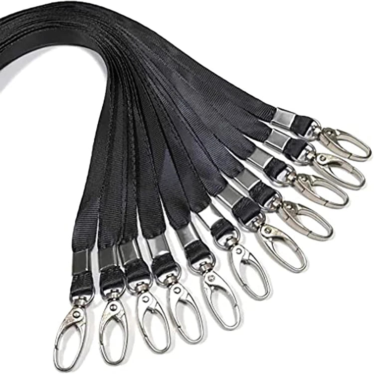 Black Lanyard for Id Badges Nylon Lanyard Bulk Clip