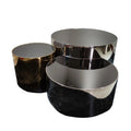 Nesting Round Side Set of 3 Accent End Table for Living Room with Wood or Marble Finish Tabletop White Coffee Table