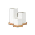 Modern White Ceramic Hexagon Succulent Planter Quality Home Garden Decor with Christmas Design New Year Flower Pot