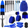 19Pcs Car Cleaning Tools Car Detailing Brush Kit with Auto Detailing Drill Cleaning Brush Set for Cleaning Wheels