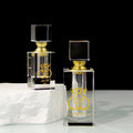 Empty Perfume Packaging Bottle 12ml Dubai Design Gold Painting Fancy Crystal Stick Attar Essential Oil Bottle