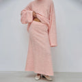 Fuzzy Pink Knit Pajamas Loungewear Casual Women's Skirt And Top Two Piece Autumn Winter Clothing Sets For Women