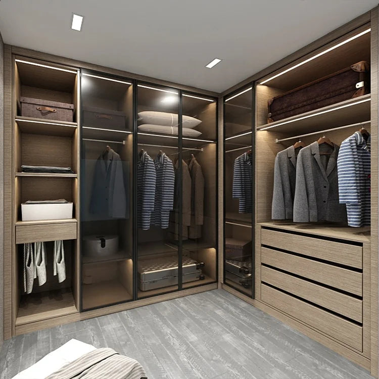 BALOM Melamine Panel  Bedroom Wardrobe Manufacturers Custom Classic Style for Large Capacity Storage