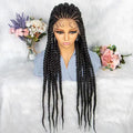 Women Premium Glueless Synthetic Hair Lace Front Box Braid Long African Braided Wig with Baby Hair