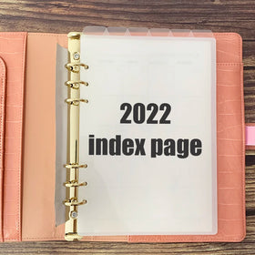 A5 Frost Top Tab Divider Planner Loose-Leaf Binder PP Plastic Refill Pages with 6 Holes