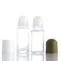 1.7oz Frosted Glass Roller Bottles 50ml Empty Refillable 30ml Roll on Deodorant Bottle Travel Rollerball Bottles With Black Caps