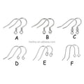 10 Pairs Per Bag 0.6mm Thick Earring Hook Ear Wires in Sterling Silver 925 for Earrings Jewelry Making Finding