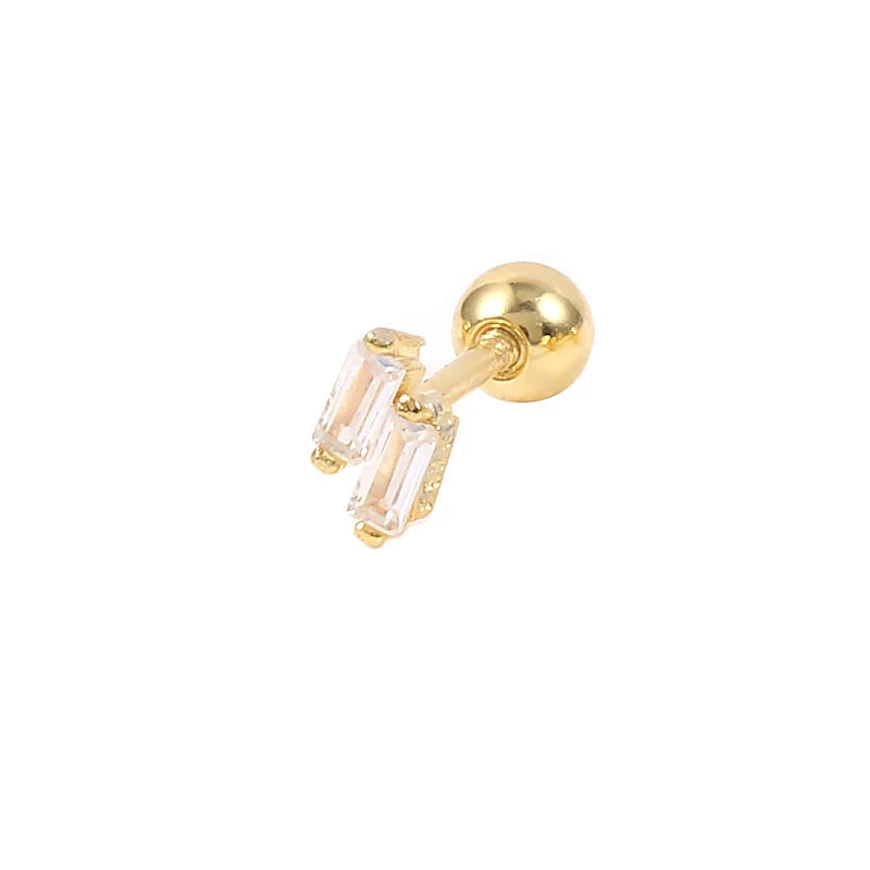 Classic Design Gold 925 Sterling Silver Hot Sale Latest Women's Mini Jewelry Water Drop Zircon Hoop Anniversary Party Gift