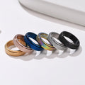 Hot Sale Stainless Steel Stress Relief Matte Spinner Ring Rainbow Plated Frosting Anxiety Fidget Ring