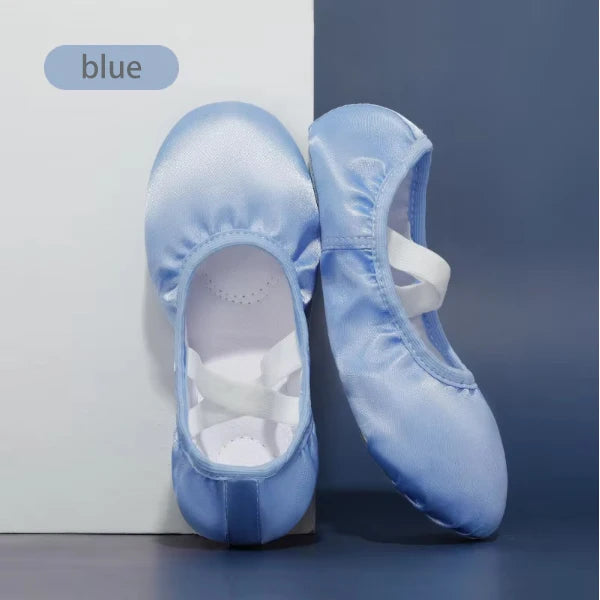 White Stain Ballerina Slippers Flats Ballet Elegant Ballet Shoes Dance for Women and Girls Kids