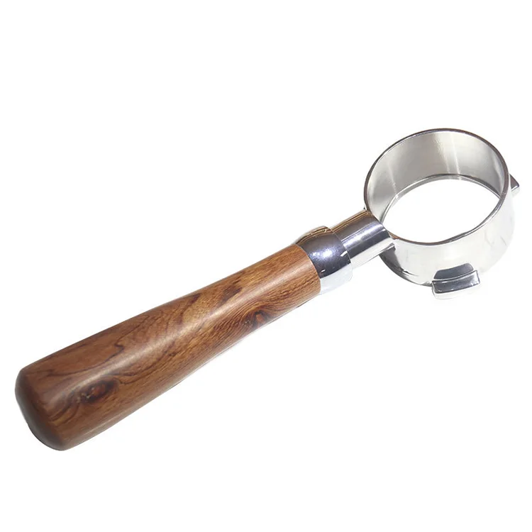 54 mm Stainless Steel Three Ear Coffee Machine Handle Bottomless Filter Coffee Portafilter Wooden Handle Espresso Coffee Tools