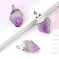 Wholesale Natural Irregular Amethyst Cluster Pendant Silver Color Plating Pendant Amethyst Druzy