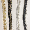 Gorgeous Decorative Gold Thread Embroidery Trimmings With Pearls LT2371B