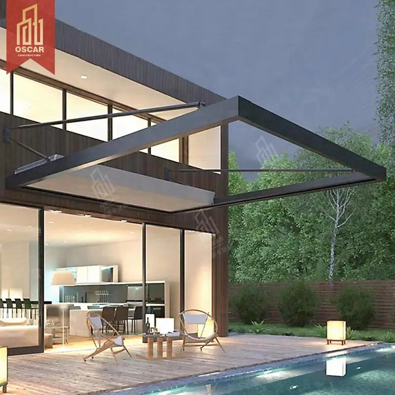 Aluminum Free Standing Pergola Louver Frame Outdoor Recreation Entrance Door Garden Patio Yard Retractable Pergola