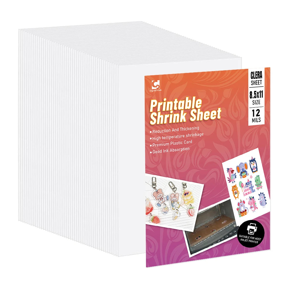Custom Shrink Film Wrap Logo Sets for Bottle Bracelet Dinks Sheets Box Printing-0.3 MM Thick PVC Bake Color Shrink Paper Food