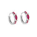 Red Blue CZ Earrings 925 Sterling Silver Colorful Round Mariquesa Cubic Zirconia Hoops for Women Fine Jewelry Wholesale