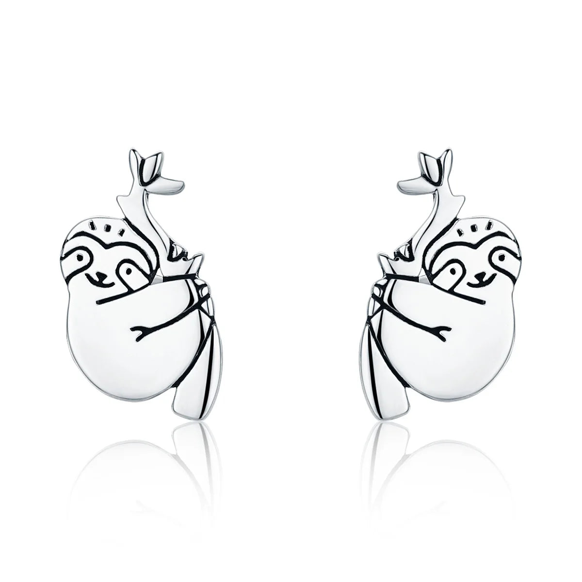 Fashion 925 Sterling Silver Lovely Sloth Animal Small Stud Earrings for Women Sterling Silver Jewelry S925 SCE327
