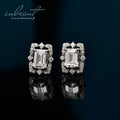 New Arrival Silver 925 Original Total 2 Ct Brilliant Emerald Cut Diamond Test Past D Color Moissanite Stud Earrings Fine Jewelry