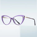 2111 Spring TR90 Cat-Eye Black Frame Anti Blue Light Glasses Women Eyewear Optical Computer Spectacle Crystal Glasses