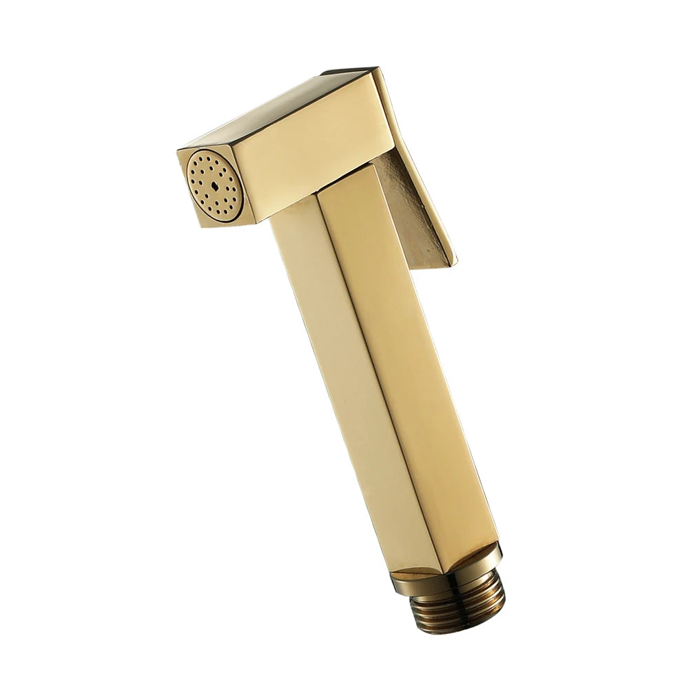 HONGDEC Gold Handheld Modern Uncoated Brass Bidet Sprayer with Eco-Friendly Design Wall-Mounted for Bathroom Use
