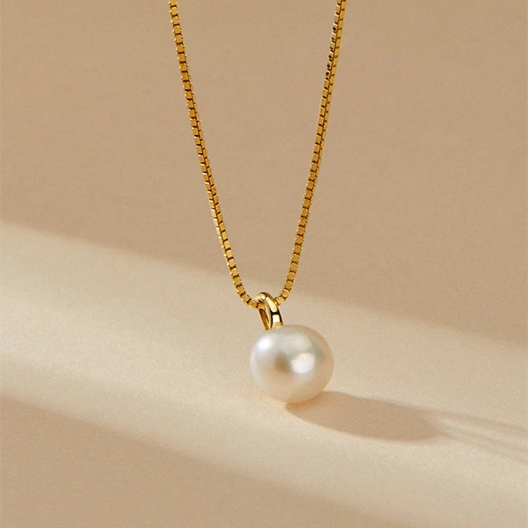 G1937 Fashion Women Jewelry 925 Sterling Silver Fresh Water Pearl Necklace