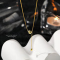 925 Sterling Silver Small Big Glossy Round Beads Clavicle Chain Necklaces Women Fine Jewelry