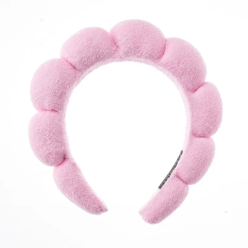 Custom Women Puffy Sponge Hairband Makeup Headband Terry Towel Cloth Spa Headband for Skin Care