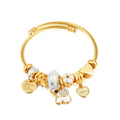 Hot Selling Popular Animal Elephant Charms Bracelet Real Gold Plated Stainless Steel Cuff Bracelet Adjust Size Fashion Bracelet