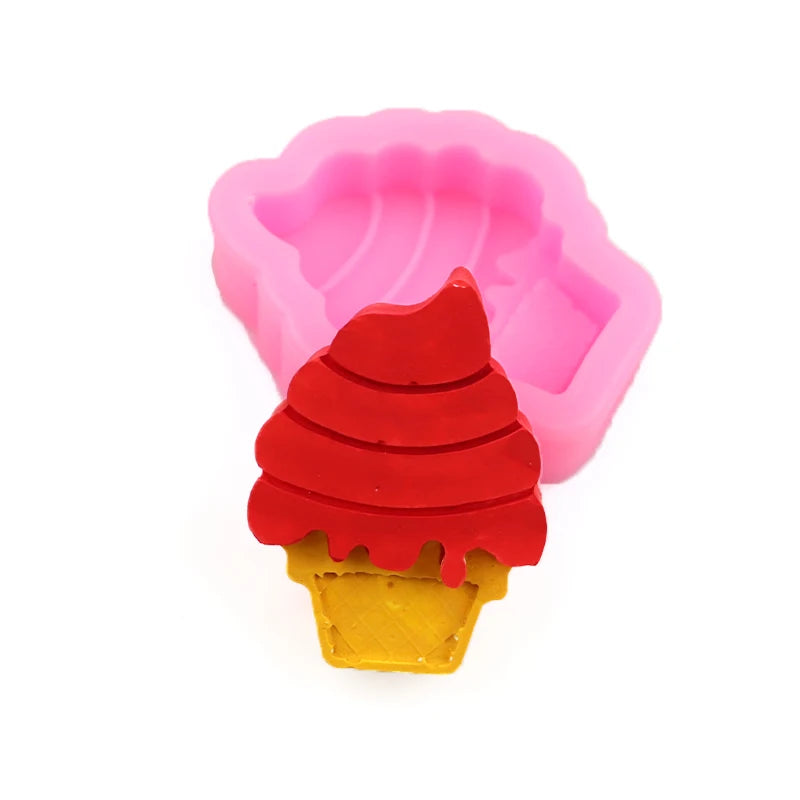 XGY-236 Ckae Diy Silicone Cake Mold Ice Cream/Sugar Craft Soap Mold Decorating Tools Ice Cream Shape