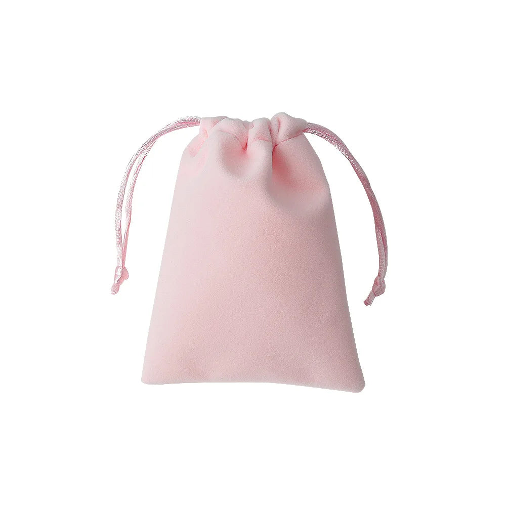 Recyclable Customized Brand Logo Different Size Pink Wedding Souvenir Dust Velvet Bag for Candy Chocolate
