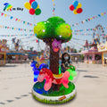 Indoor CE Certified Fiberglass Carousel with Innovative Tree Design Three Seats Interactive Voice Touch System