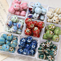 Fashion Colorful Ceramics Porcelain Beaded Handmade Graffiti 3D Pumpkin Loose Beads DIY Bracelet Necklace Accessories