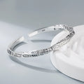 Fashion Vintage Ethnic Open Cuff Bangle Engraved Symbol Adjustable Bracelet for Men Women Stackable Jewelry