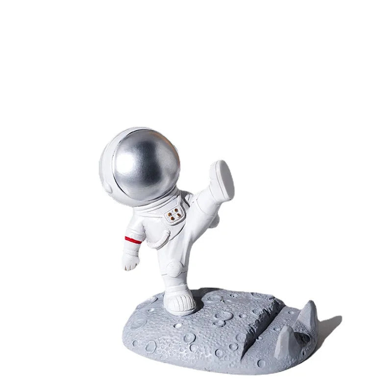 Astronaut Cell Phone Stand Funny Resin Astronaut Statue Phone Holder Cute Cell Phone Stand for Desk Decor Home