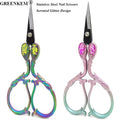 New Stainless Steel Nail Scissors With Serrated Glitter Nail Nlipper Crane Scissors Embroidery Clipper Metal Nail Clipper