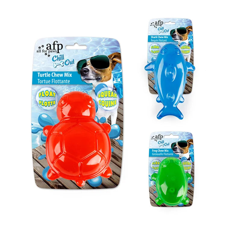 All for Paws High Quality Summer Dog Toy Frog/Turtle/Shark Chew Mix TPR Funny Frozen Toys Dog Cooling Chew Toy