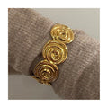 ERESI Ocean Style Non Tarnish 18k Gold Plated Cuff Bracelet Bangle PVD Stainless Steel Open Bracelet for Women Jewelry Gift