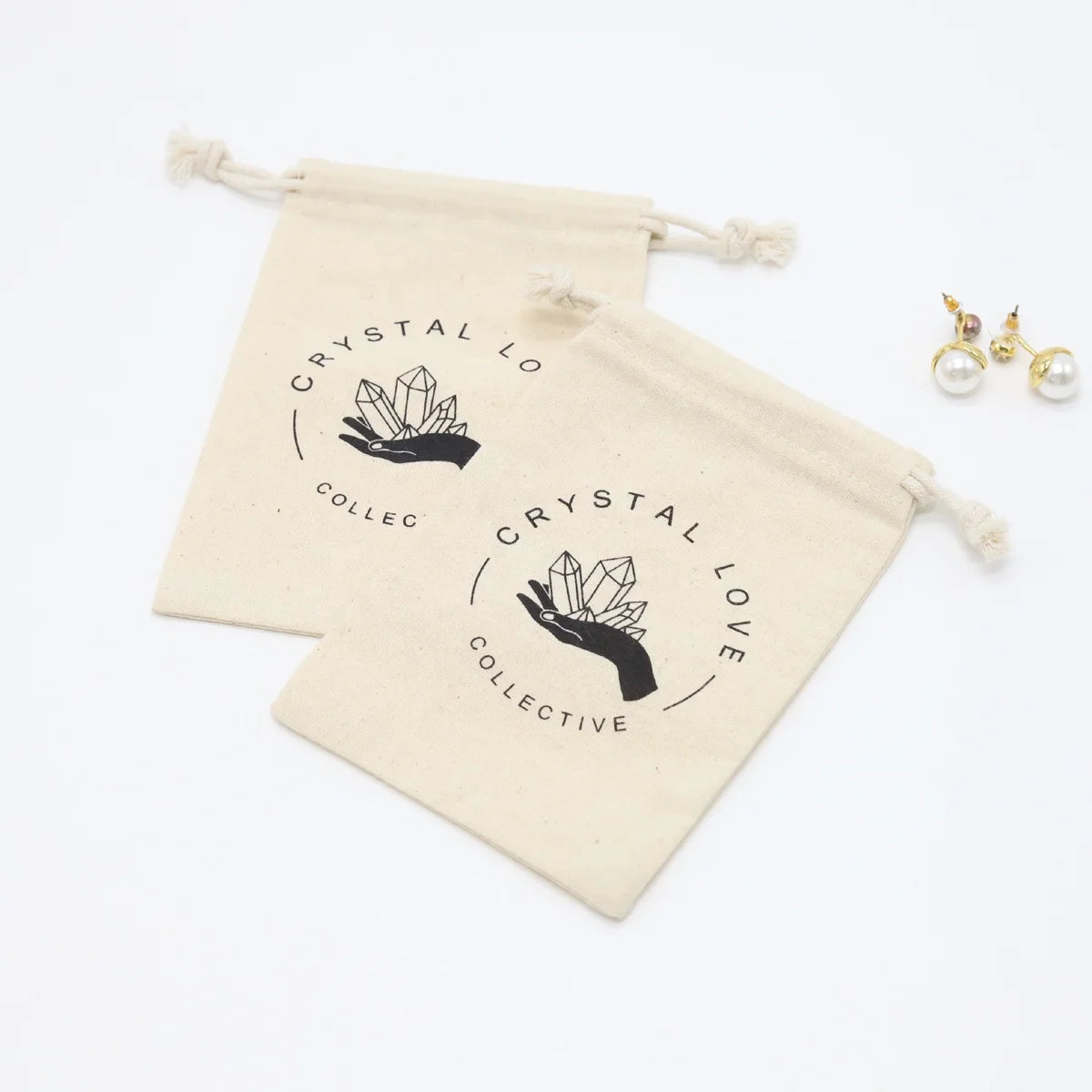 Eco-Friendly Cotton Muslin Drawstring Christmas Gift Bag Small Jewelry Cosmetic Makeup Packaging Dust Cotton Pouch