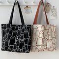 New Large Capacity Student Simple Cute Single Shoulder Bag Tote Shopping Grocery Canvas Large Tote Bag