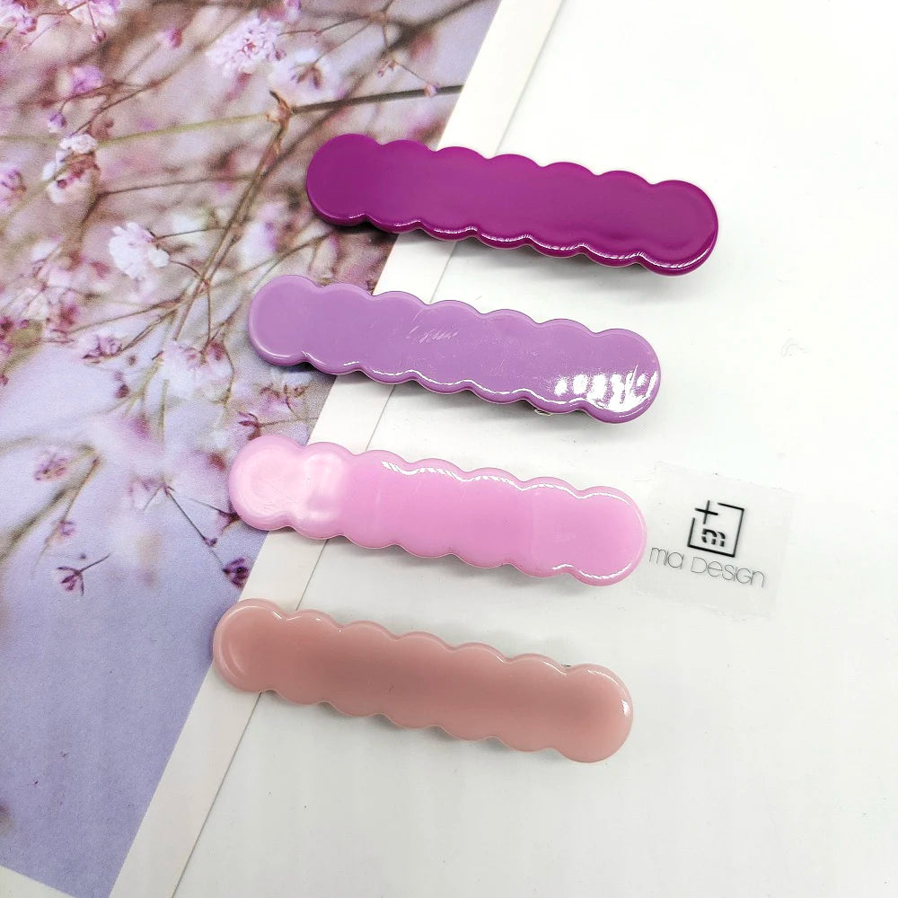 Korean Simple Cute Hair Accessories 24 Candy Color Acetate Acrylic Hair Clips for Women Luxury Hairpins Pure Color