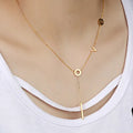 Hot Simple Necklace Jewelry Chic Y Shaped Circle Lariat Style Chain Necklace Love Name Necklace
