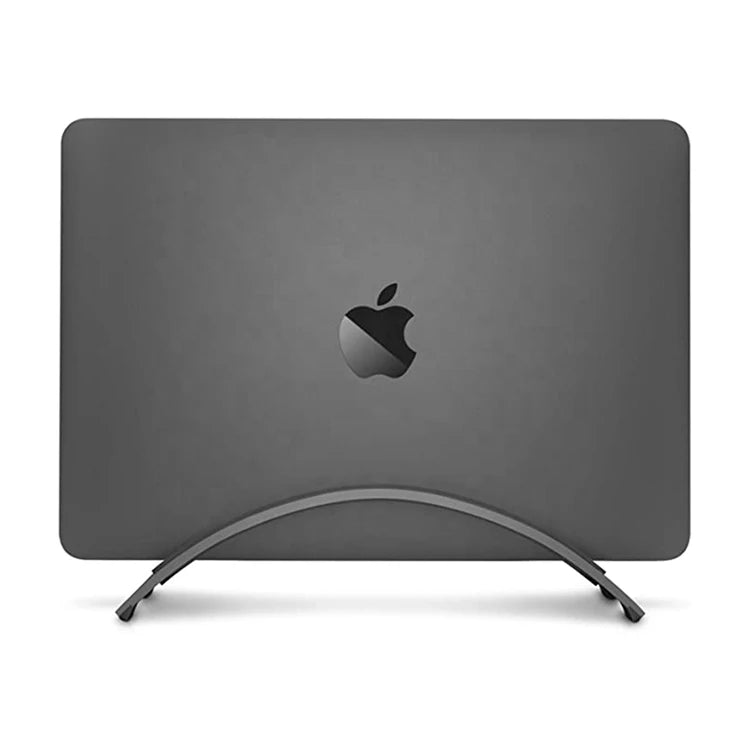 Vertical Sleek Arch Laptop Storage Stand Ergonomic Design Curved Pressed Varnished Surface External Monitor Keyboard Mouse