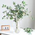 M-G04 New Arrival Green Artificial Milan Leaves Branch Banyan Greenery Leaves for Wedding Party Home Table Decoration